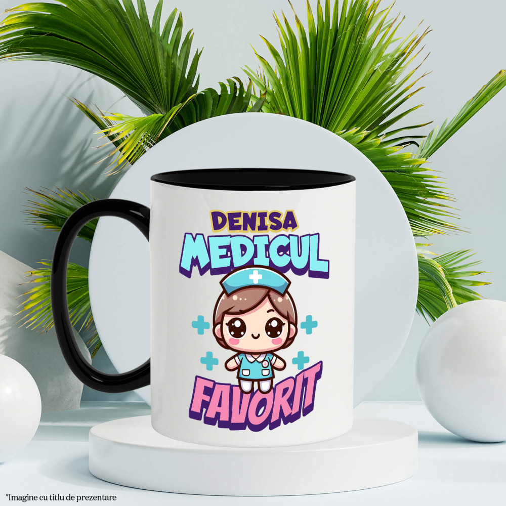 Cana Personalizata Asistentă Medicală în Ținută Albastră – Design Personalizat pentru Profesioniști [3]