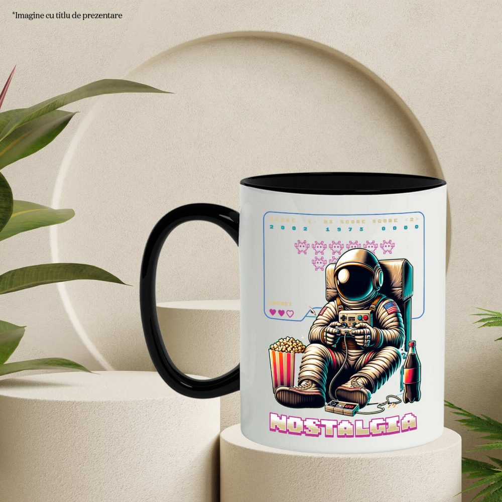 Cana Personalizata Astronaut în Costum Jucându-se Jocuri Video - Cadou Personalizat „Nostalgia Relaxare Gamer” pentru Familie și Prieteni [3]