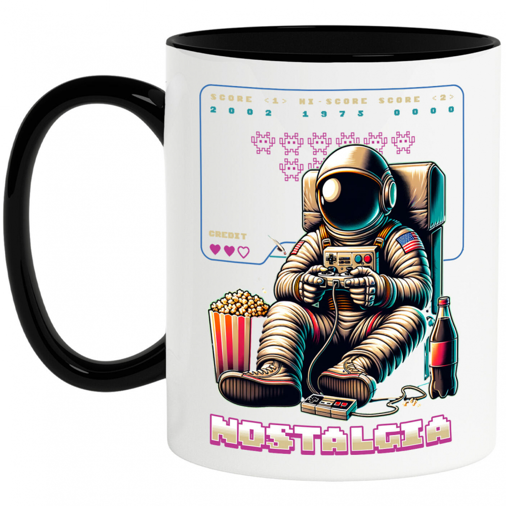 Cana Personalizata Astronaut în Costum Jucându-se Jocuri Video - Cadou Personalizat „Nostalgia Relaxare Gamer” pentru Familie și Prieteni [1]