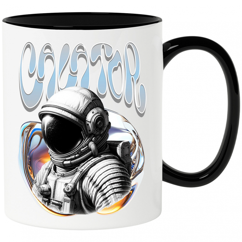 Cana Personalizata "Astronaut Costum Spațial și Artă Abstractă - Produse Personalizate pentru Familie, Copii, Tati și Prieteni" [1]