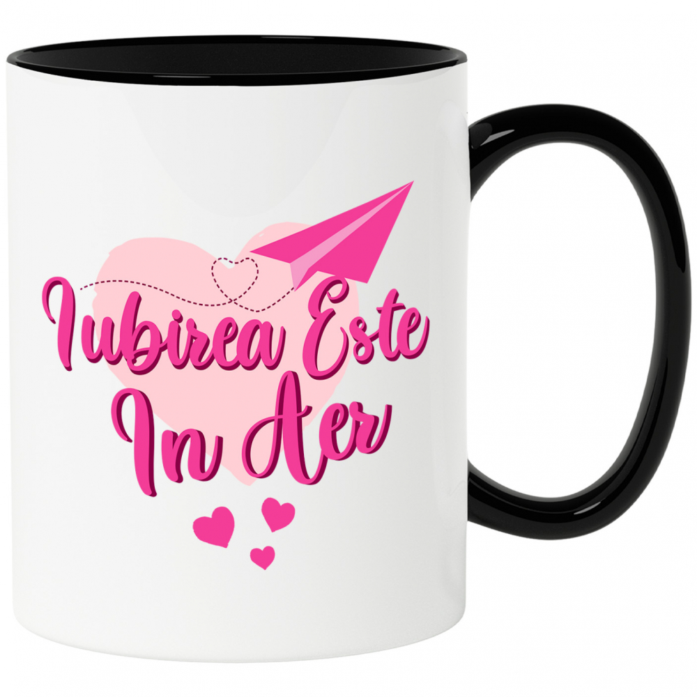 Cana Personalizata Mesaj Romantic „Iubirea este în aer” – Cadou Personalizat de Valentine's Day [1]