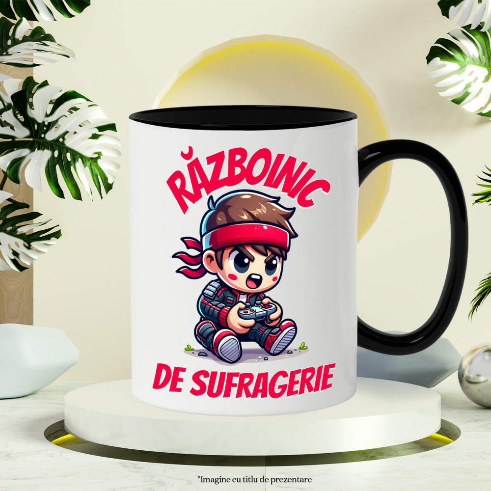 Cana Personalizata Băiat Copil cu Manetă Jocuri Video „Razboinic de Sufragerie” - Cadou Personalizat pentru Gamerii Tineri [3]