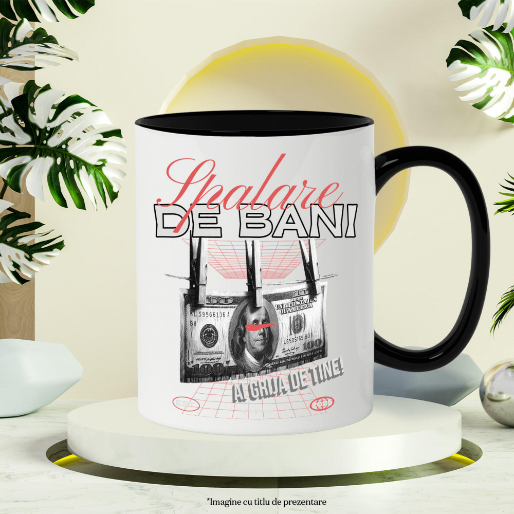 Cana Personalizata Bancnota 100 Dolari în Cârlige – Design Amuzant și Personalizat [3]