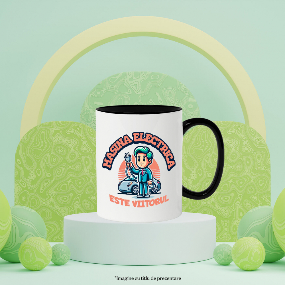Cana Personalizata Bărbat și Mașină Electrică – Viitorul Mobilității [3]