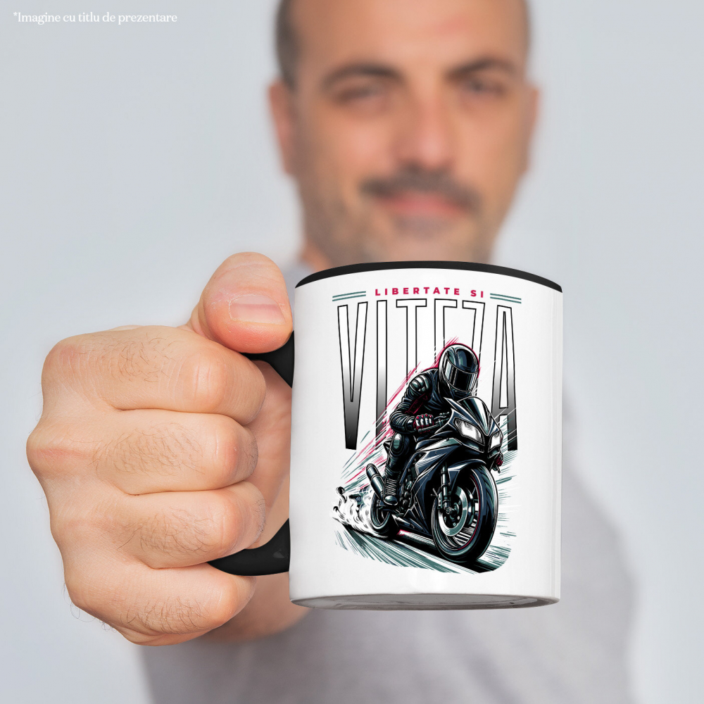 Cana Personalizata Bărbat Motociclist – Echipament Complet, Viteză și Libertate [2]