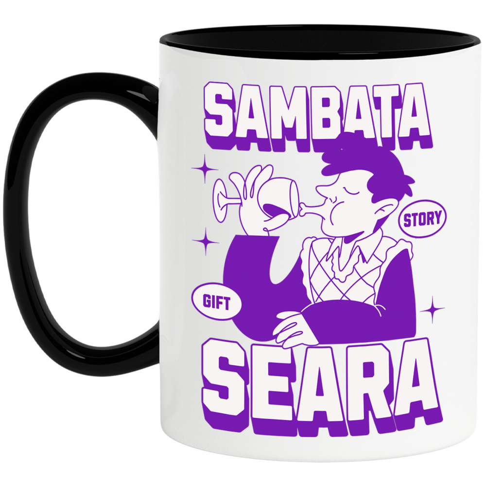 Cana Personalizata „Pahar de Vin Personalizat pentru Bărbați - Relaxare de Sâmbătă Seara” [1]