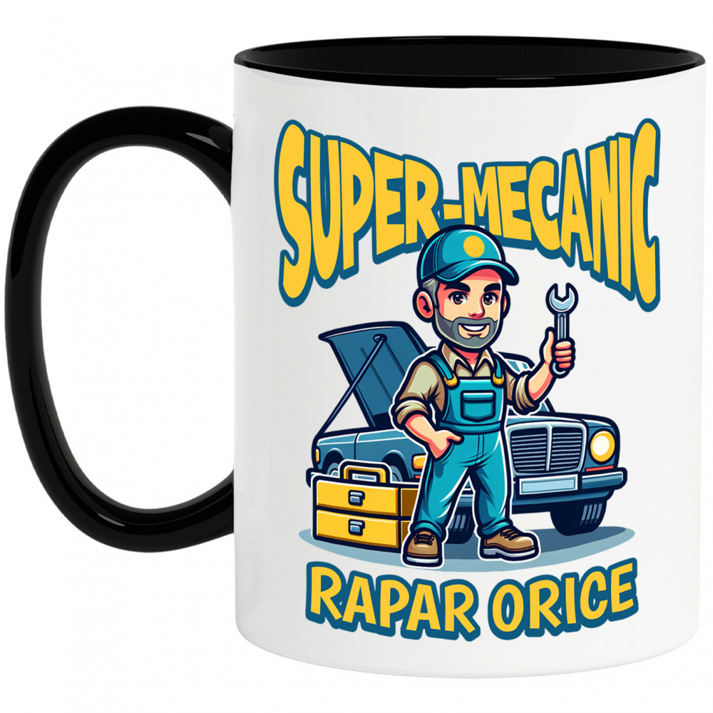 Cana Personalizata Mecanic Auto în Acțiune – Cadou Personalizat pentru Pasionații de Mașini și Reparații [1]