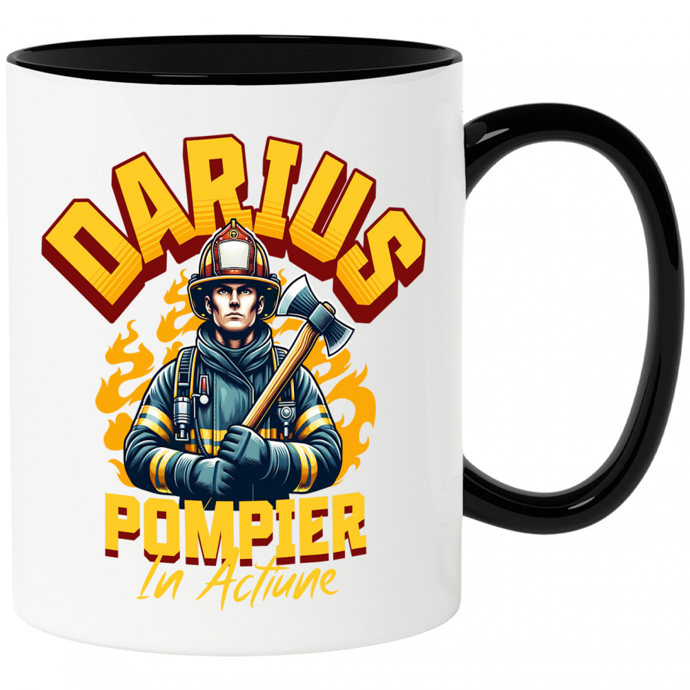 Cana Personalizata Pompier Curajos – Costum, Topor și Flăcări – Siguranță și Apărare [1]