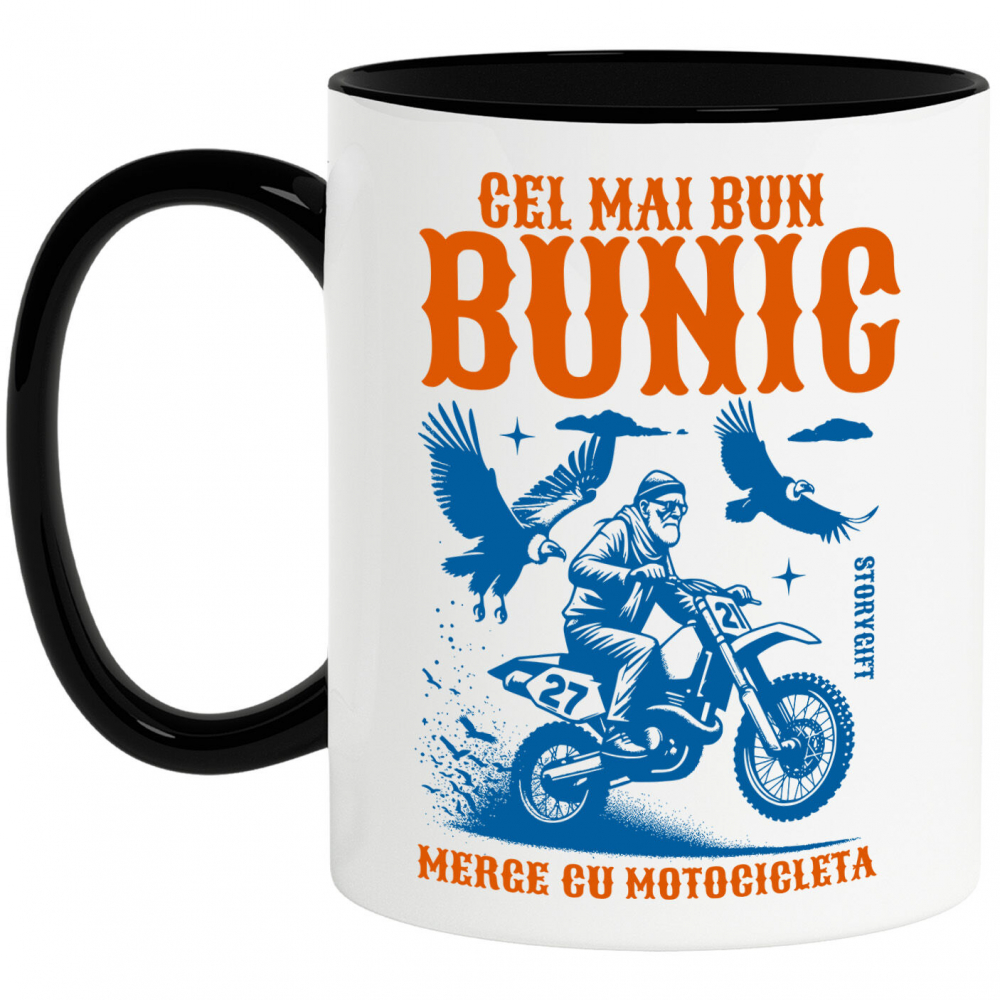 Cana Personalizata Motocross și Adrenalină – Bărbat pe Motor de Curse în Natură [1]