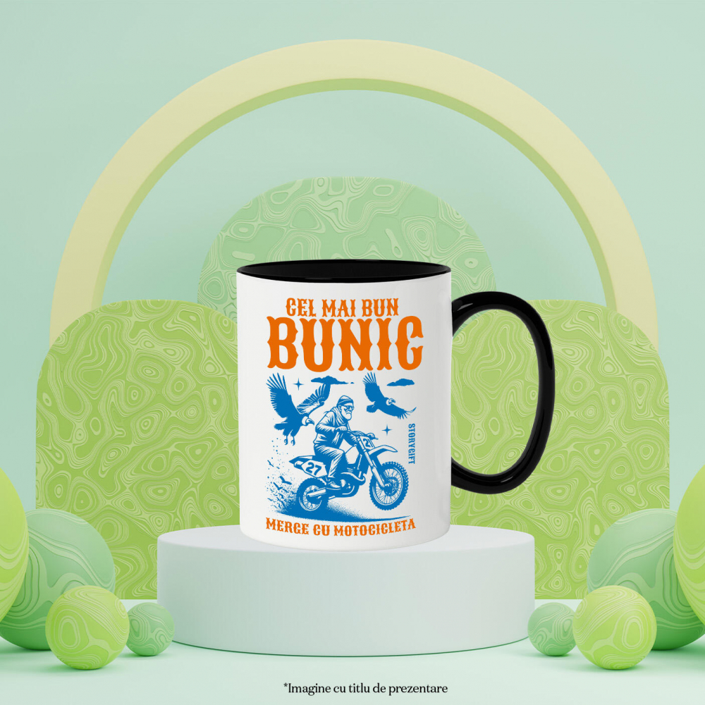 Cana Personalizata Motocross și Adrenalină – Bărbat pe Motor de Curse în Natură [3]