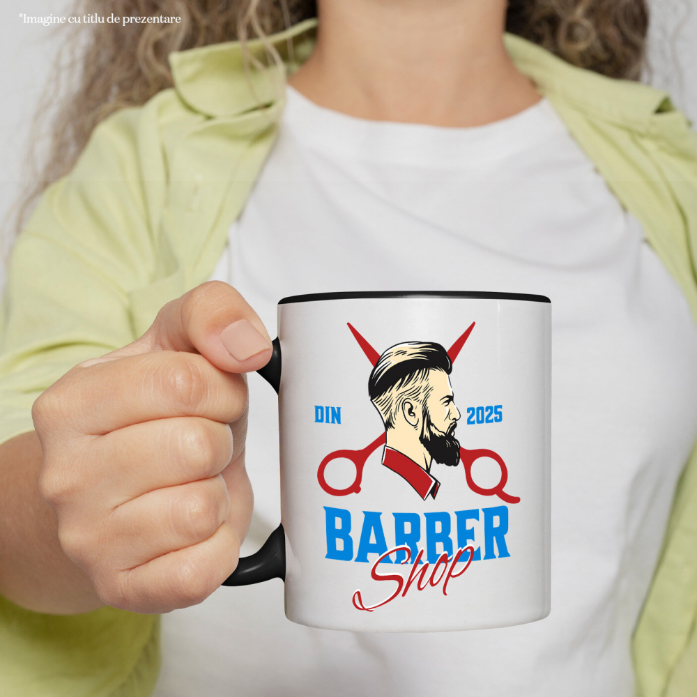 Cana Personalizata Bărbat Profil Uman – Instrumente Frizerie, Barber Shop, Pasiune pentru Meserie [2]