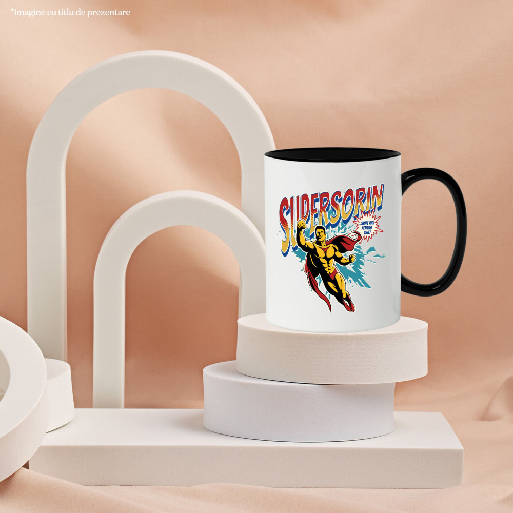 Cana Personalizata Bărbat Puternic În Zbor Super Erou – Cadou Personalizat „Super Sorin Sunt Aici Pentru Tine” [3]