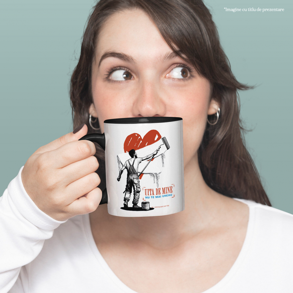 Cana Personalizata Inimă Ștearsă cu Mesaj „Uita de Mine, Nu Te Mai Vreau” – Cadou Personalizat de Valentine's Day [2]