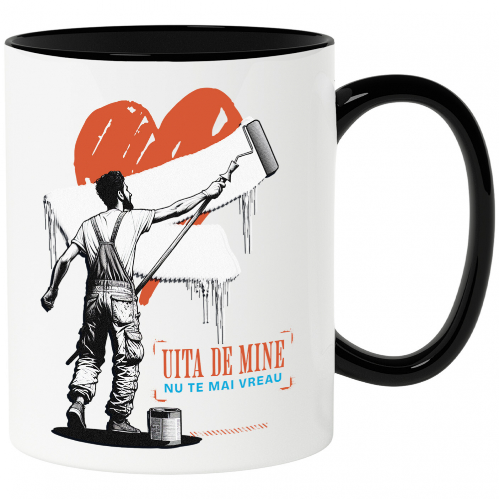 Cana Personalizata Inimă Ștearsă cu Mesaj „Uita de Mine, Nu Te Mai Vreau” – Cadou Personalizat de Valentine's Day [1]