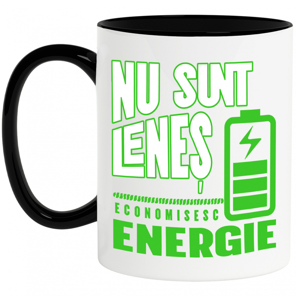 Cana Personalizata Baterie Reîncărcare Energie „Nu Sunt Leneș, Economisesc Energie” - Cadou Personalizat Amuzant [1]