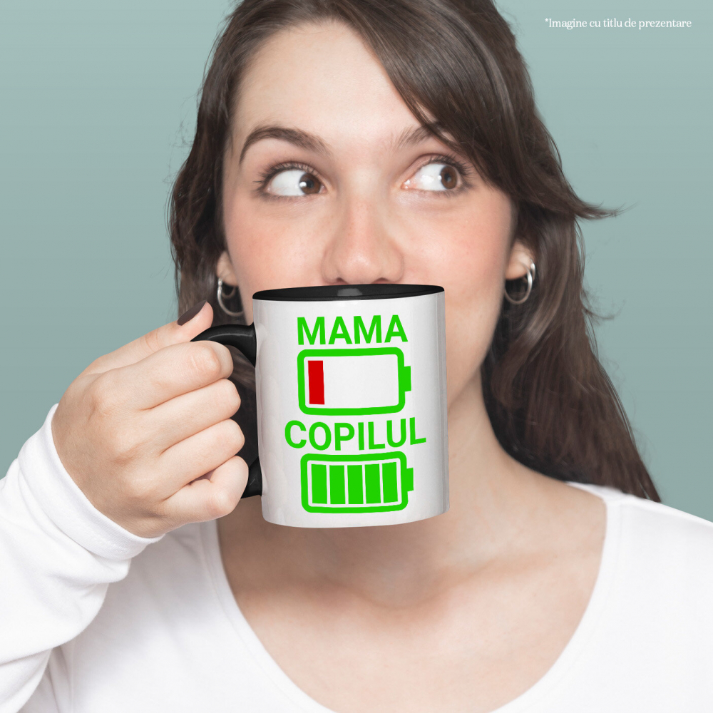 Cana Personalizata Baterii Încărcare pentru Mama și Copil | Cadou Personalizat de Energie pentru Familie [2]