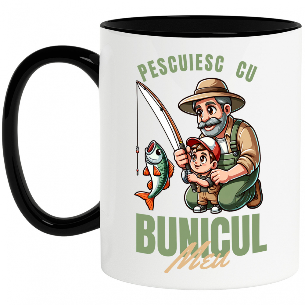Cana Personalizata „Pescuit cu Bunicul Meu - Cadou Personalizat pentru Familie, Bunici și Nepoți” [1]