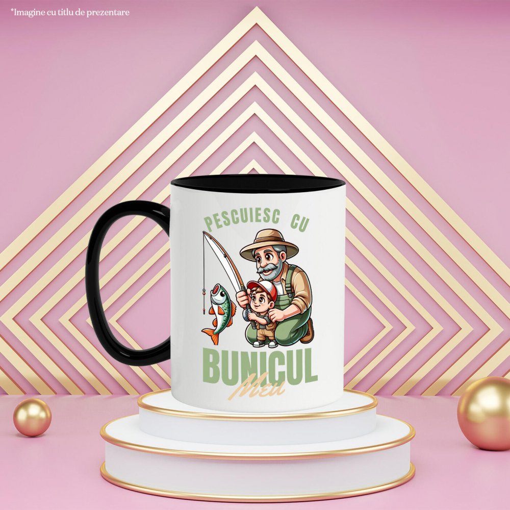 Cana Personalizata „Pescuit cu Bunicul Meu - Cadou Personalizat pentru Familie, Bunici și Nepoți” [3]