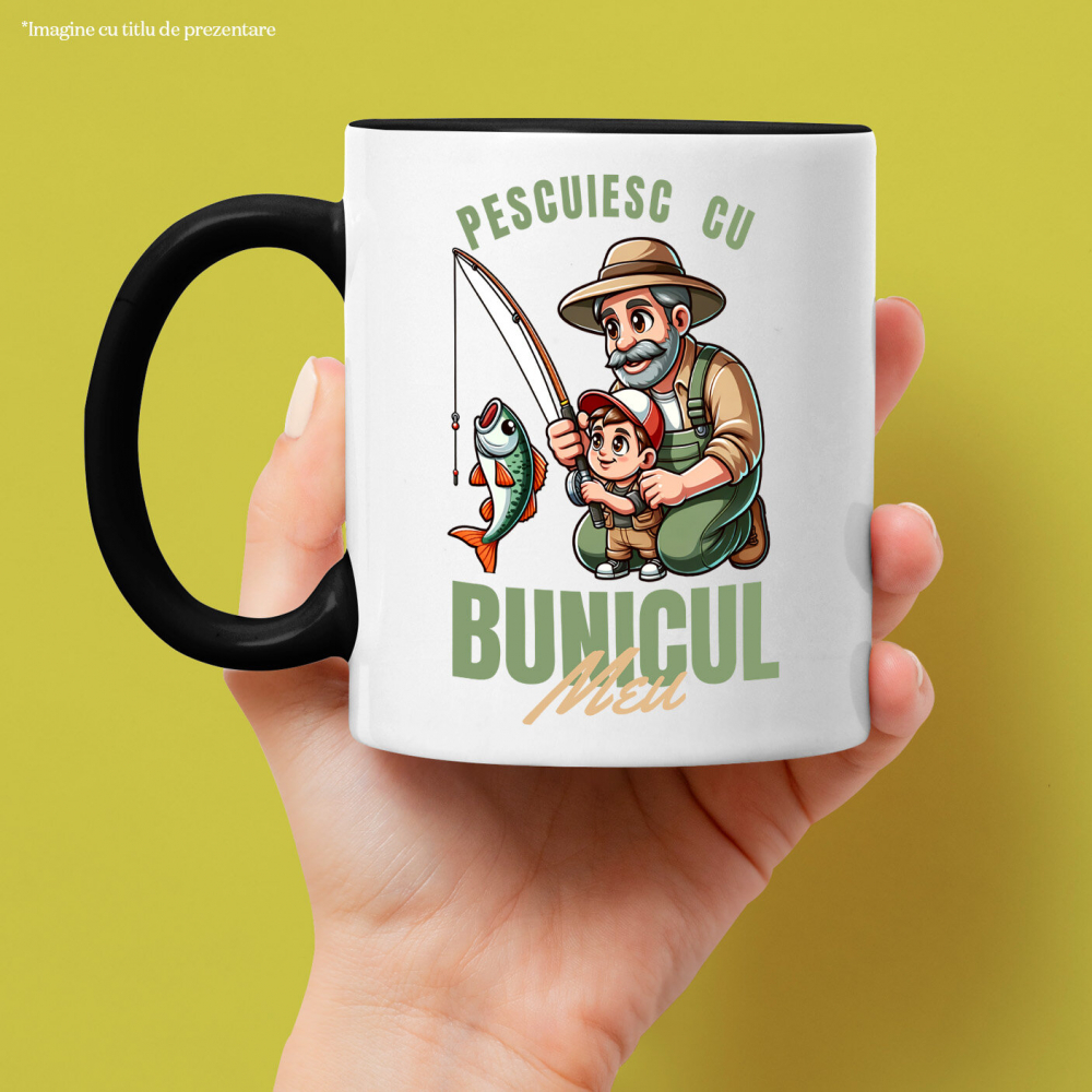 Cana Personalizata „Pescuit cu Bunicul Meu - Cadou Personalizat pentru Familie, Bunici și Nepoți” [2]