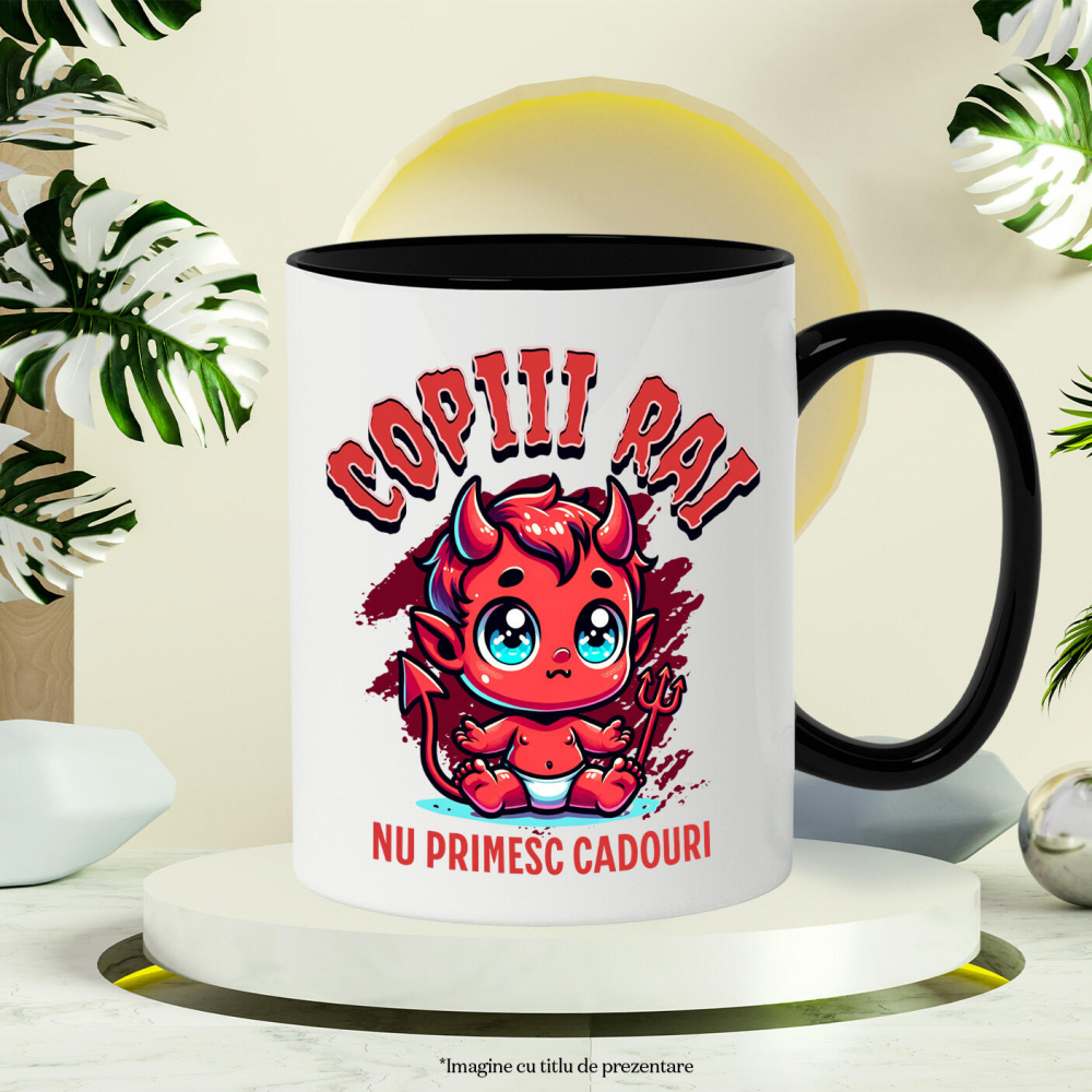 Cana Personalizata Costum Bebe Diavol cu Furcă și Coarne pentru Halloween | Copii Răi Nu Primesc Cadouri [3]