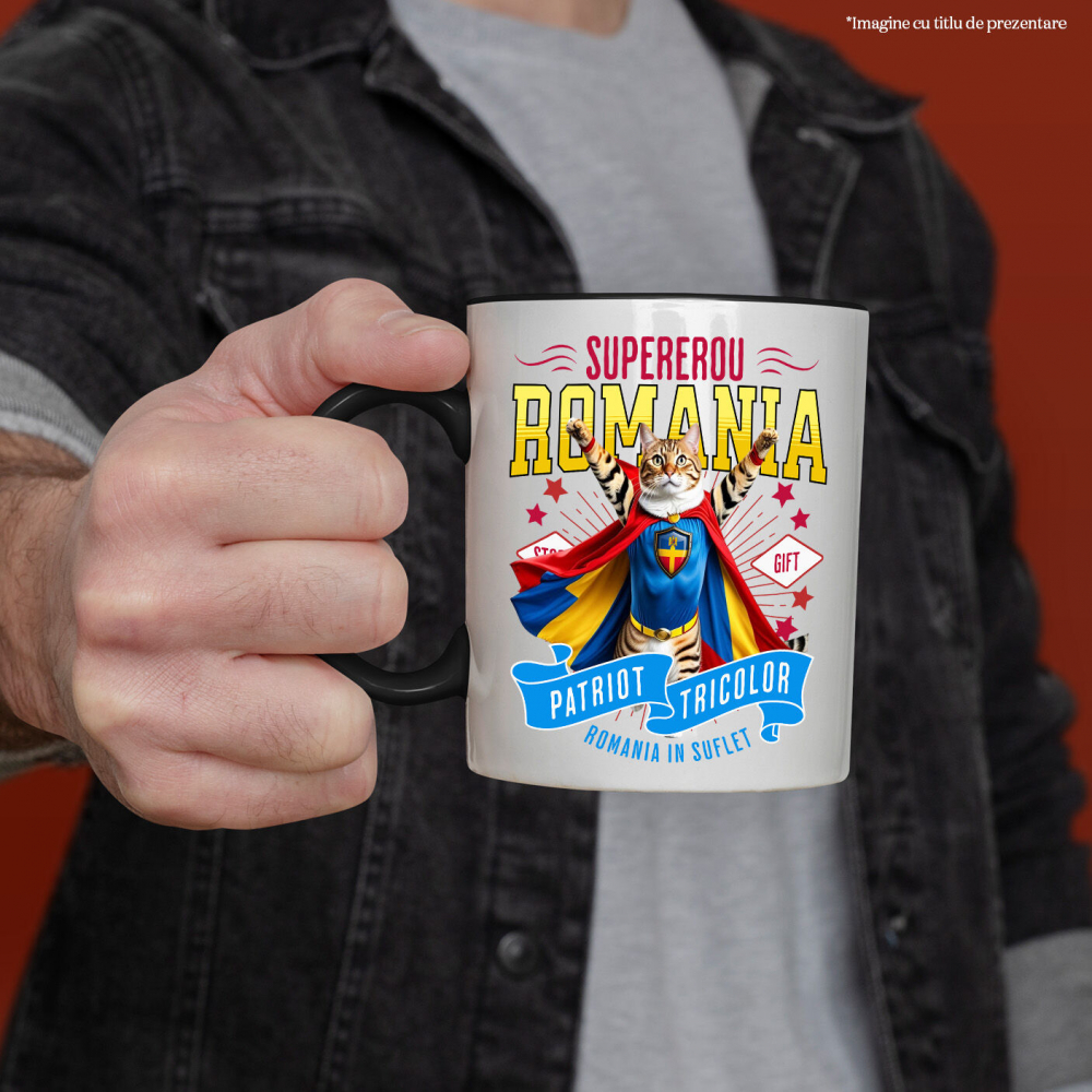 Cana Personalizata Pisica Bengal în Costum de Căpitan România – Cadou Personalizat Unic pentru Iubitorii de Pisici [2]