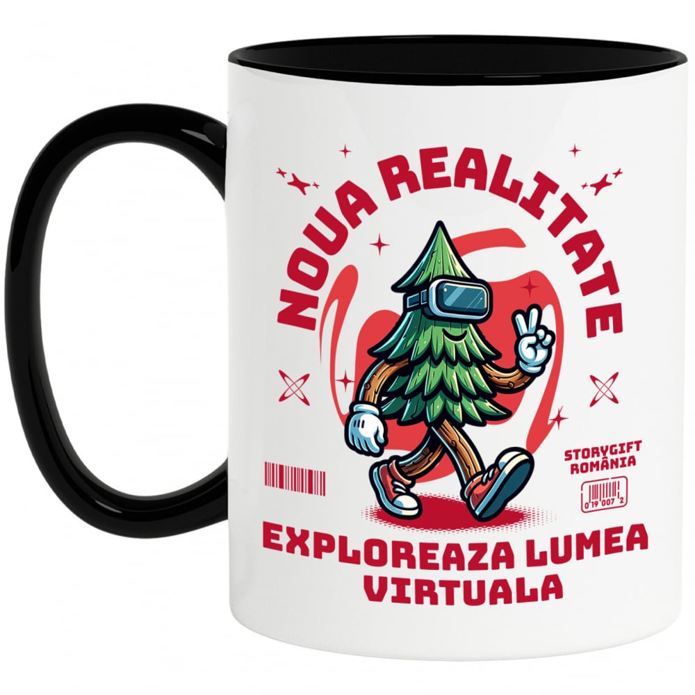 Cana Personalizata Brad Verde cu Ochelari VR „Noua Realitate” - Cadou Personalizat pentru Iubitorii de Gaming și Tehnologie VR [1]