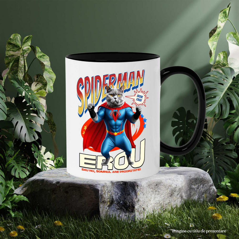 Cana Personalizata British Shorthair în Costum Spider-Man - Cadou Personalizat pentru Copii și Familie [3]