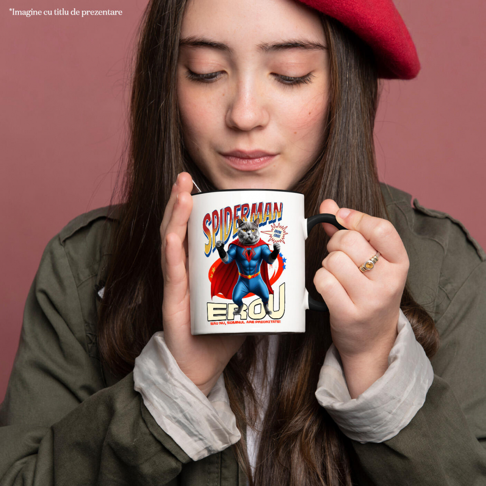 Cana Personalizata British Shorthair în Costum Spider-Man - Cadou Personalizat pentru Copii și Familie [2]