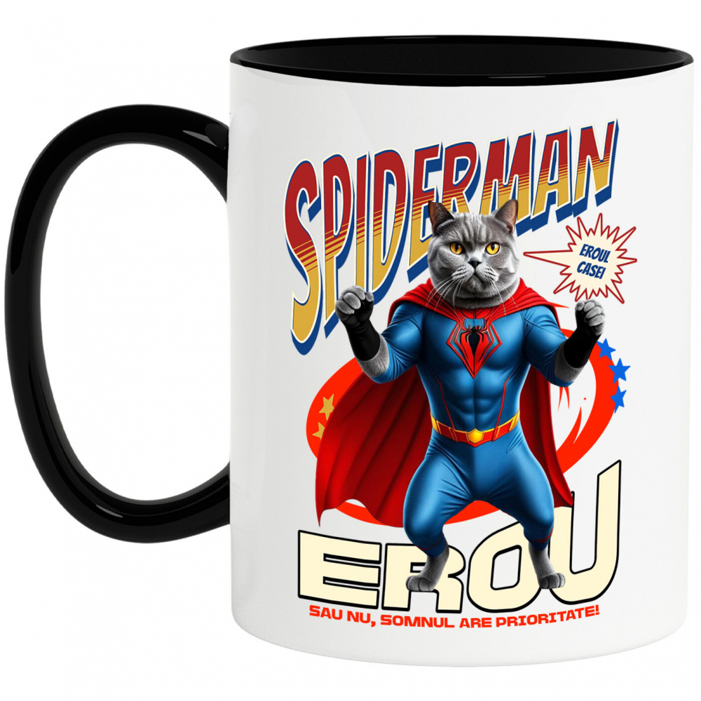 Cana Personalizata British Shorthair în Costum Spider-Man - Cadou Personalizat pentru Copii și Familie [1]