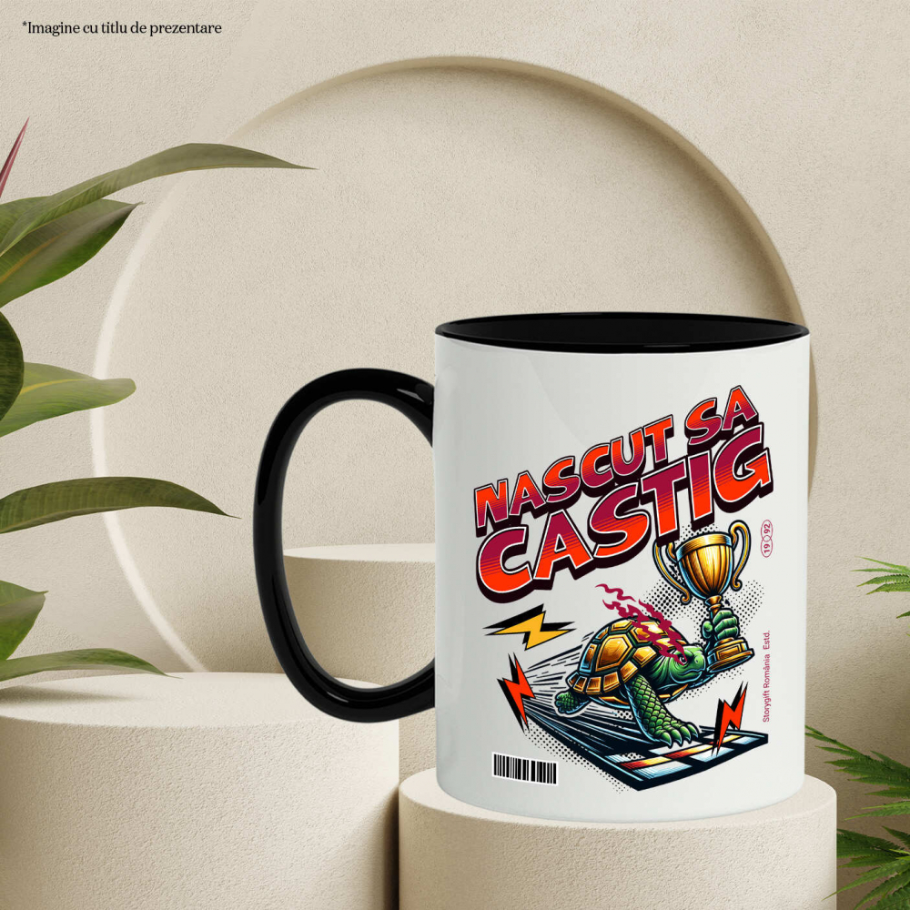 Cana Personalizata broască țestoasă, cursă de broaște, trofeu campion, testudo câștigător, design amuzant curse, tricou personalizat țestoasă, cadou sportiv haios, țestoasă victorioasă, competiție amuzantă, viteză și răbdare [3]