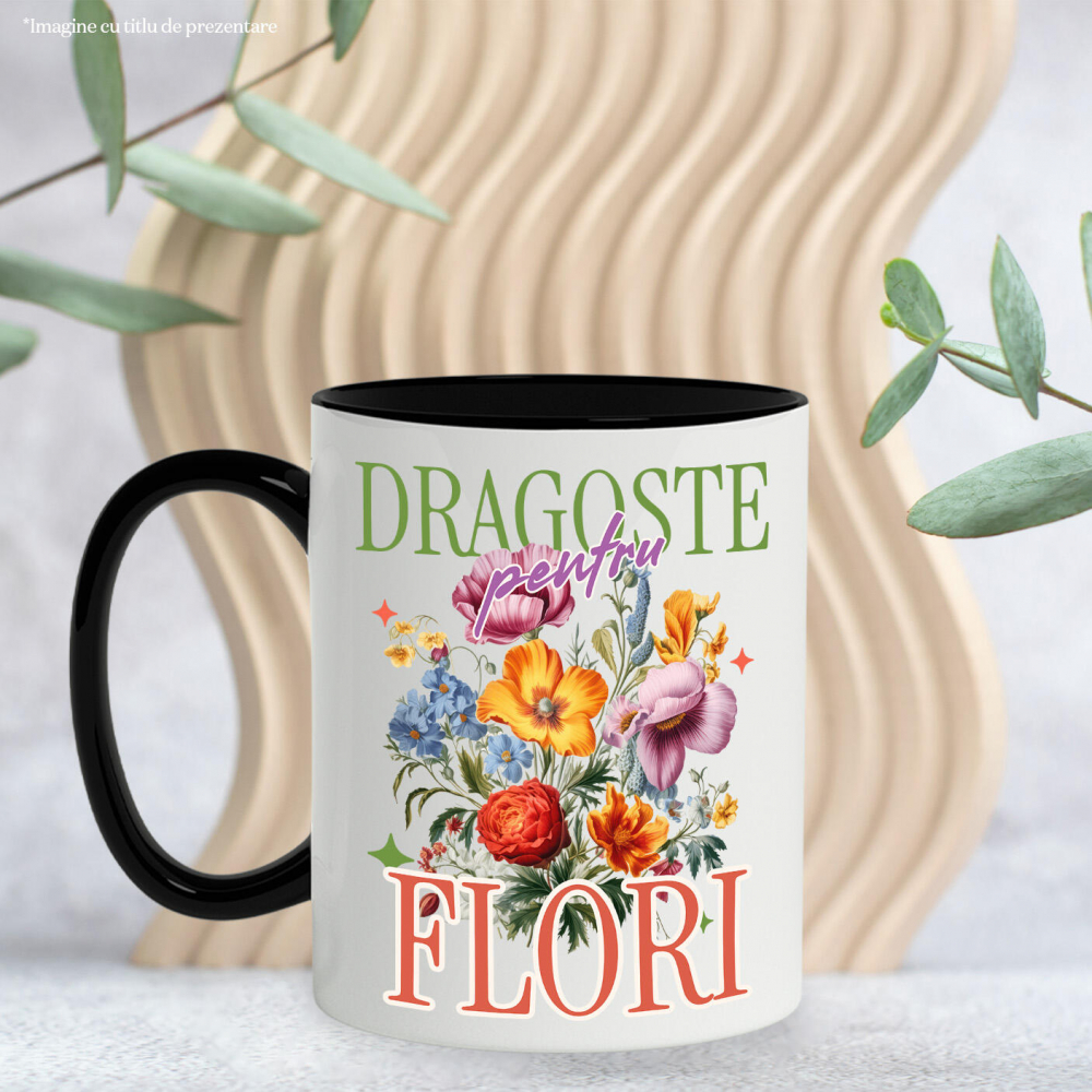 Cana Personalizata Buchet de Flori Colorate „Dragoste pentru Flori și Natură” | Cadou Floral pentru Cei Dragi [3]