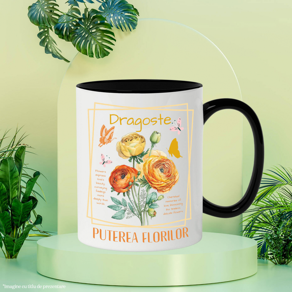 Cana Personalizata Buchet de Flori Colorate | Dragoste și Puterea Florilor | Cadou Personalizat cu Mesaj de Iubire [3]