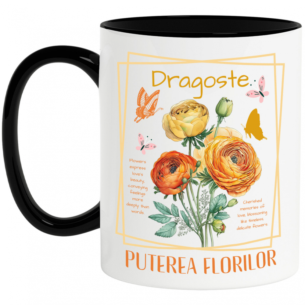 Cana Personalizata Buchet de Flori Colorate | Dragoste și Puterea Florilor | Cadou Personalizat cu Mesaj de Iubire [1]