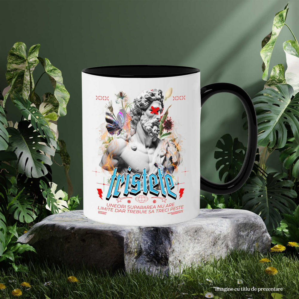 Cana Personalizata Statuie Bust Bărbat Barbă și Păr Lung – Cadou Motivational „Supărarea Nu Are Limite” [3]