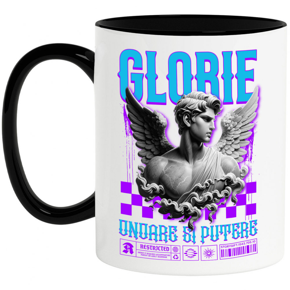 Cana Personalizata Bust Statuie Bărbat Cu Aripi - Cadou Personalizat Glorie, Onoare și Putere pentru Familie și Prieteni [1]