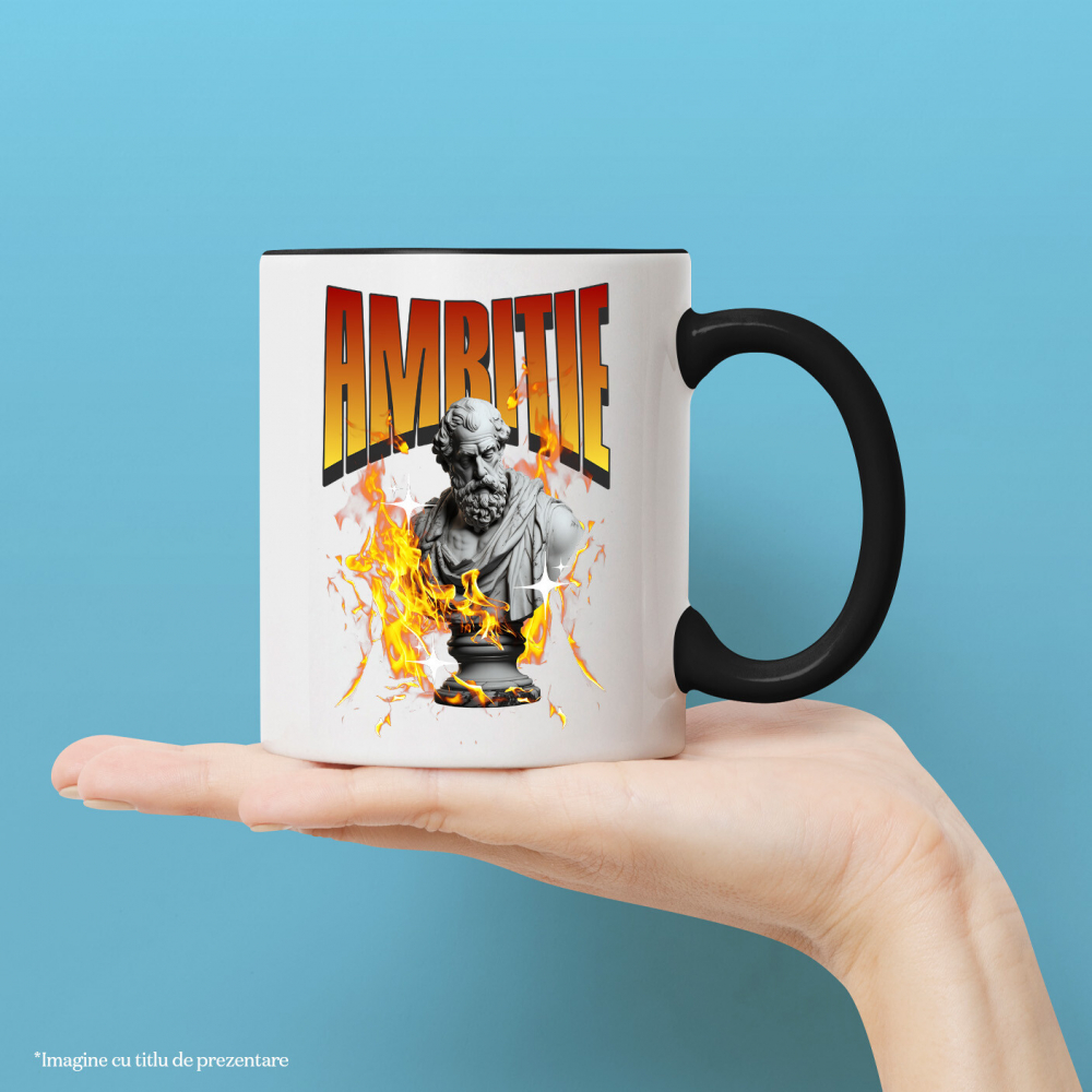 Cana Personalizata Bust Statuie Grecească cu Mesaj de Ambiție - Cadou Motivațional pentru Succes [2]