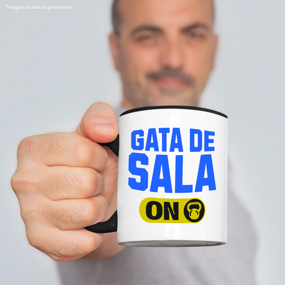 Cana Personalizata Buton ON OFF Gantera Sport Motivational - Cadouri Personalizate pentru Familie, Copii și Tati [2]