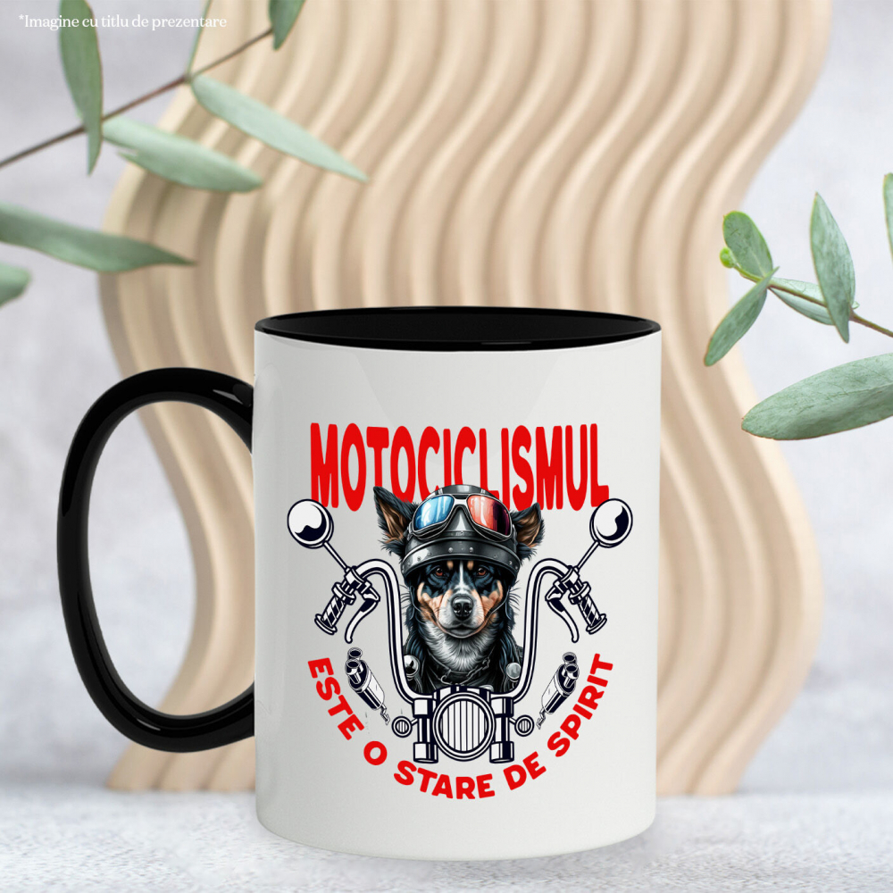 Cana Personalizata Tricouri Personalizate Moto - Câine Cu Cască & Aventură Pe Două Roți [3]