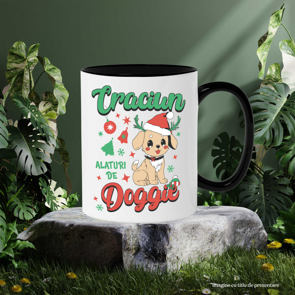 Cana Personalizata Câine cu Căciulă de Crăciun - Crăciun Alături de Doggie [3]