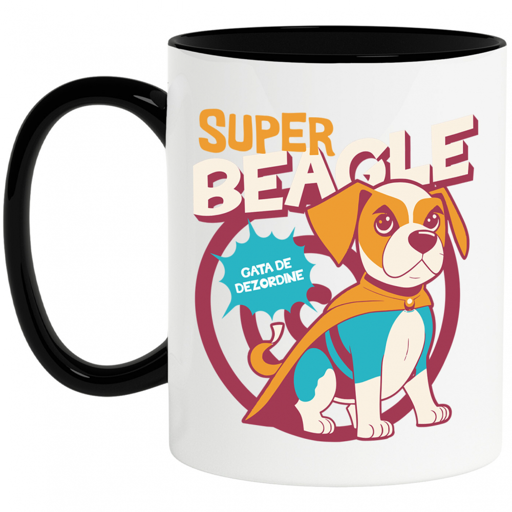 Cana Personalizata Super Beagle – Tricou Personalizat Câine Supererou și Aventurier [1]