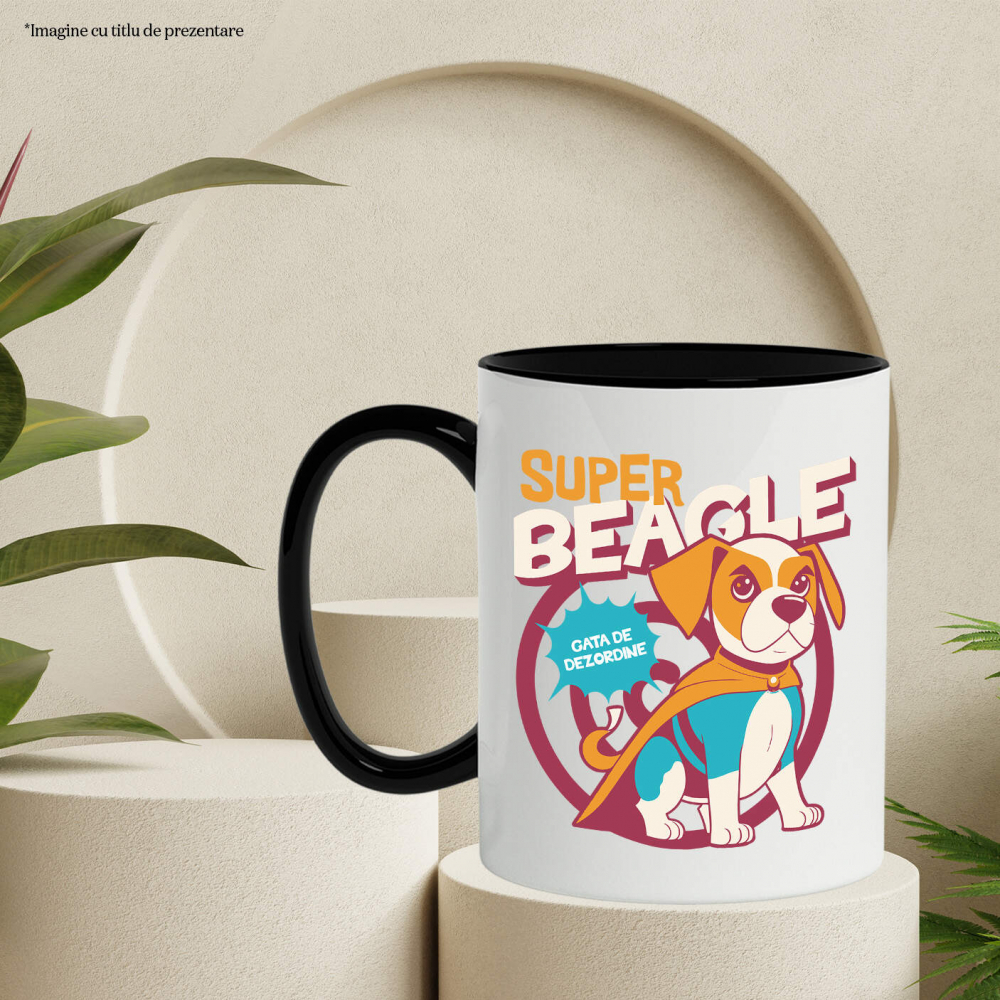 Cana Personalizata Super Beagle – Tricou Personalizat Câine Supererou și Aventurier [3]