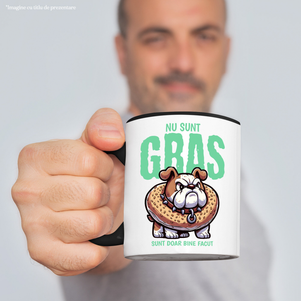 Cana Personalizata „Câine Furios cu Gogoasă Glazurată – Cadou Personalizat Haios pentru Iubitorii de Câini și Amatorii de Umor” [2]