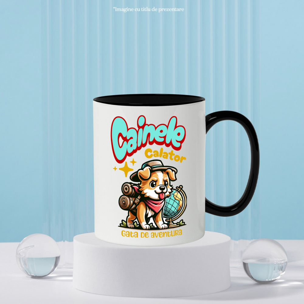 Cana Personalizata Câine Călător – Tricou Personalizat Aventurier | Cadou Iubitori de Câini [3]