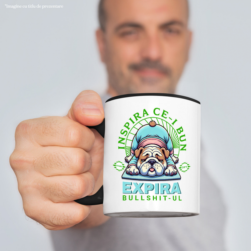 Cana Personalizata Câine Gras Haios în Poziție de Yoga – Relaxare și Sport pentru Familie și Copii [2]