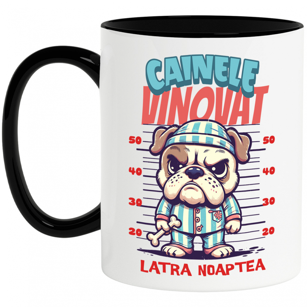 Cana Personalizata „Câine Nervos Arestat – Câinele Vinovat Latră Noaptea – Cadou Personalizat” [1]