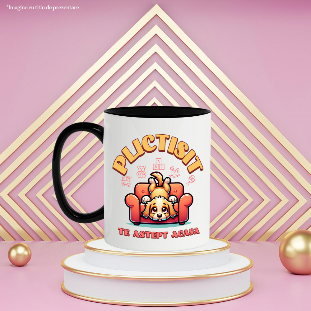 Cana Personalizata „Câine Plictisit Pe Canapea – Cadou Personalizat pentru Iubitorii de Câini” [3]