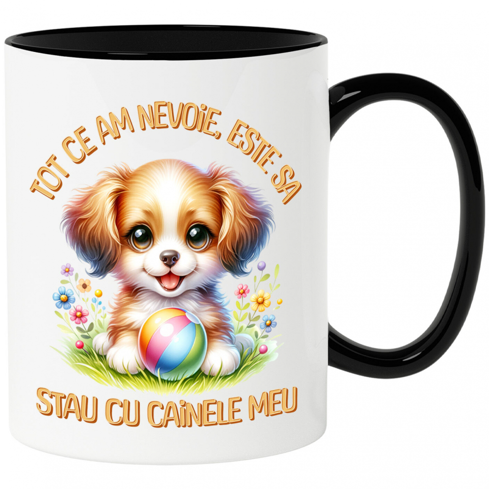 Cana Personalizata Cățel Pufos și Jucăuș – Tricou Personalizat | Iubitori de Câini [1]