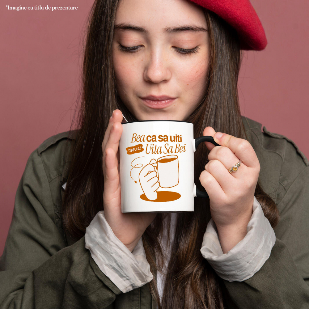 Cana Personalizata „Cana cu Alcool Amuzantă - „Bea Ca Să Uiti Dar Nu Uita Să Bei” Cadou Personalizat pentru Distracție și Petreceri” [2]