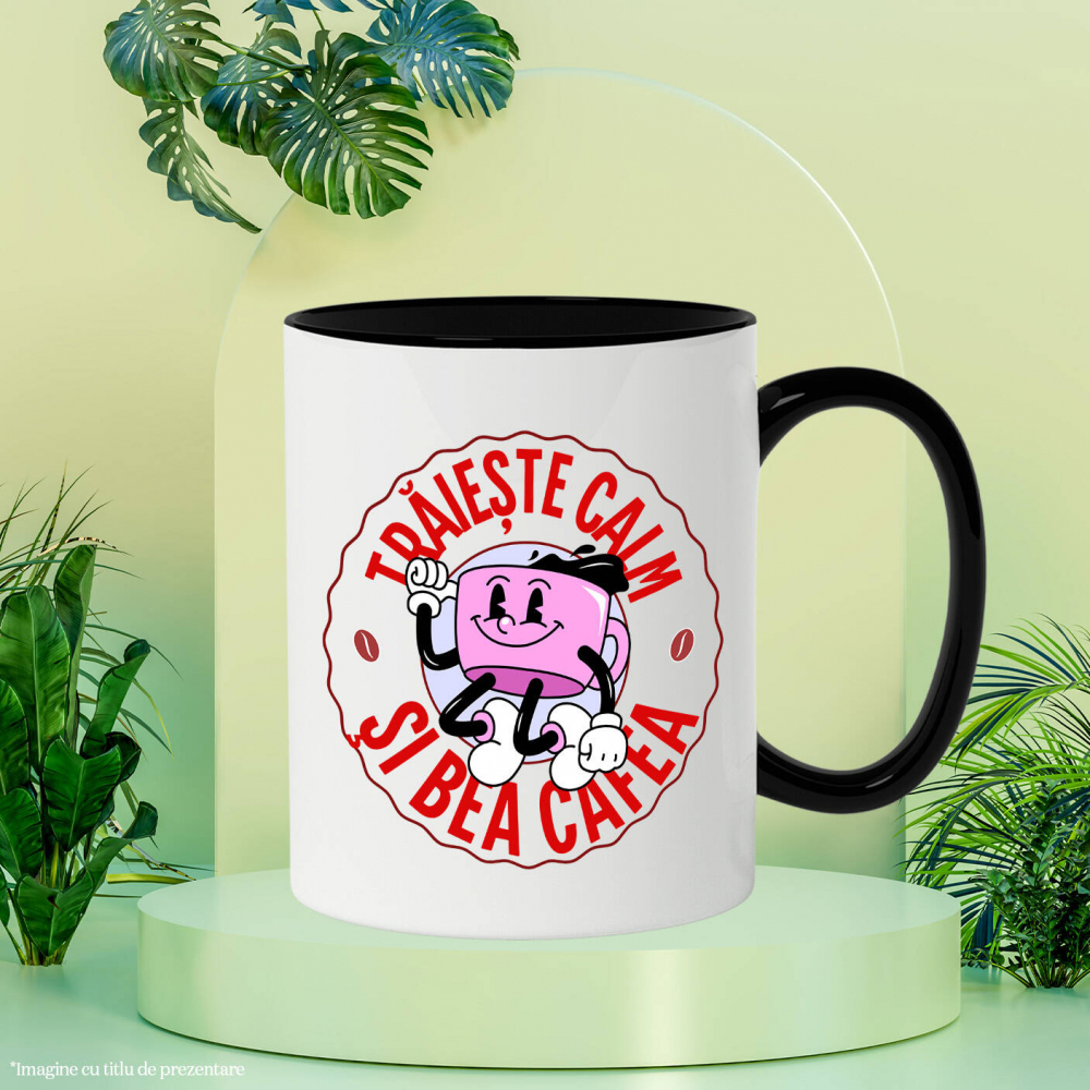 Cana Personalizata „Cană de Cafea Veselă – Trăiește Calm și Bea Cafea cu un Dans Amuzant” [3]