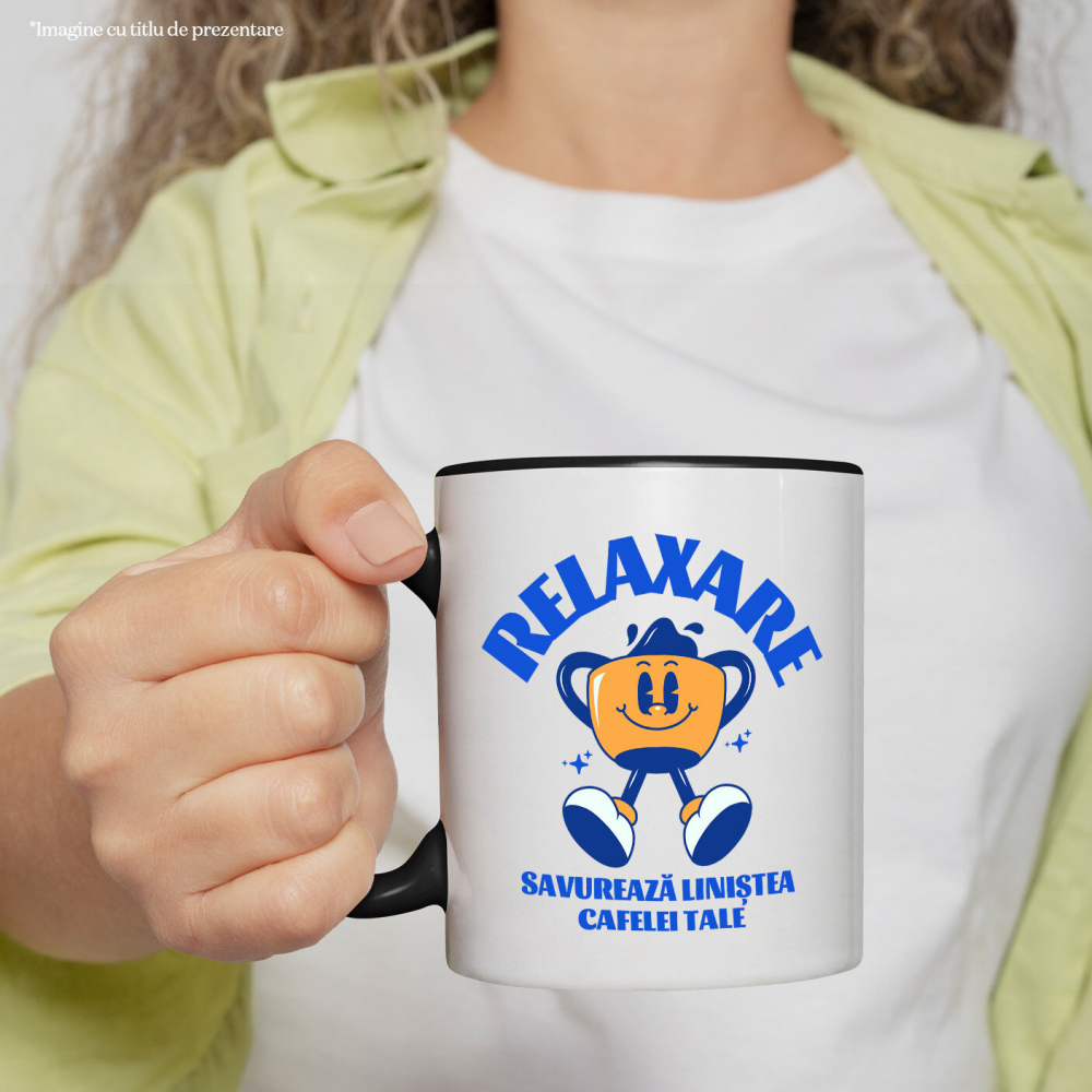Cana Personalizata „Cană de Cafea Veselă – Savurează Liniștea Cafelei Tale în Momente de Relaxare” [2]